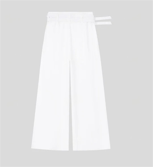 Beaded Double Belted Lining Sheer Pants