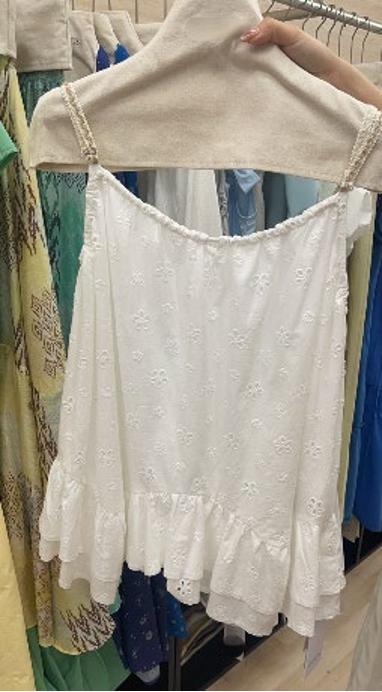 Floral Embroidered Irregular Double Hem Sleeveless Loose Top