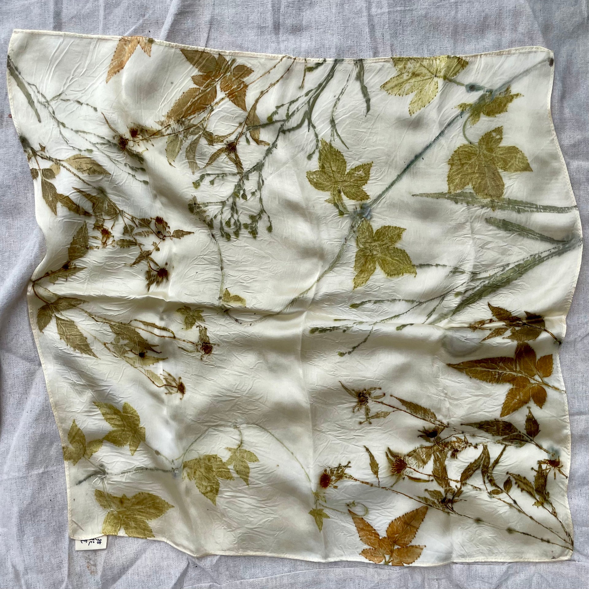 Botanical-Printed Silk Scarf