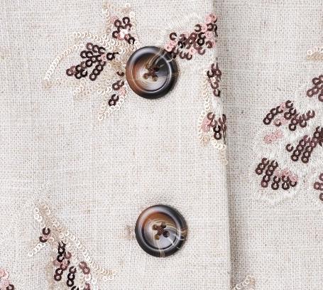 Sequin Floral Button Up V-neck Vest