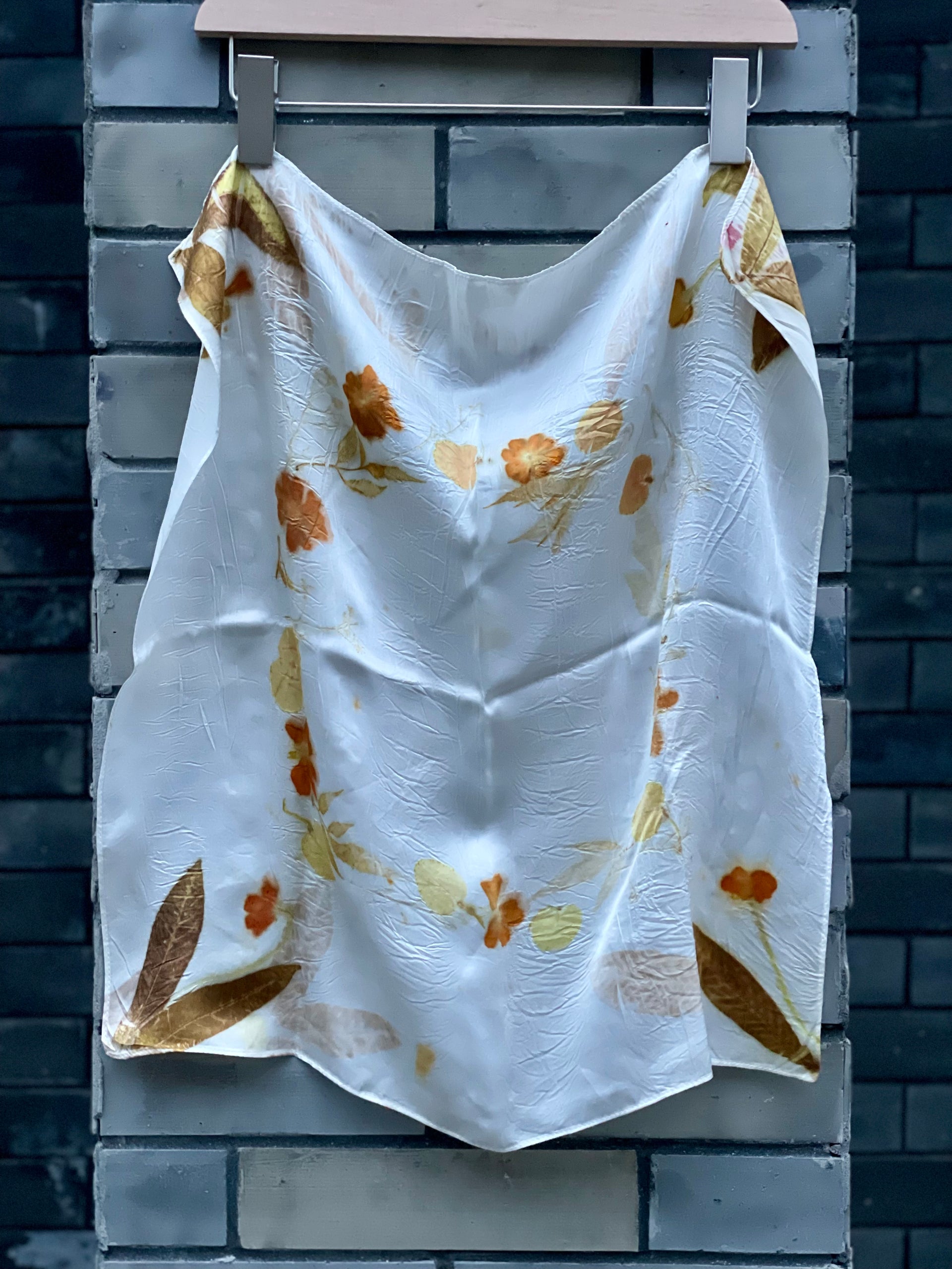 Botanical-Printed Silk Square Scarf