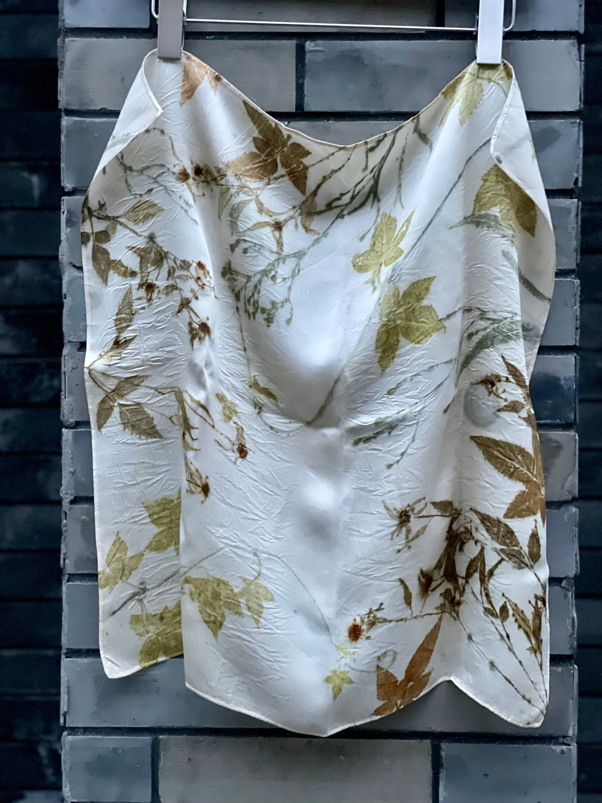Botanical-Printed Silk Scarf