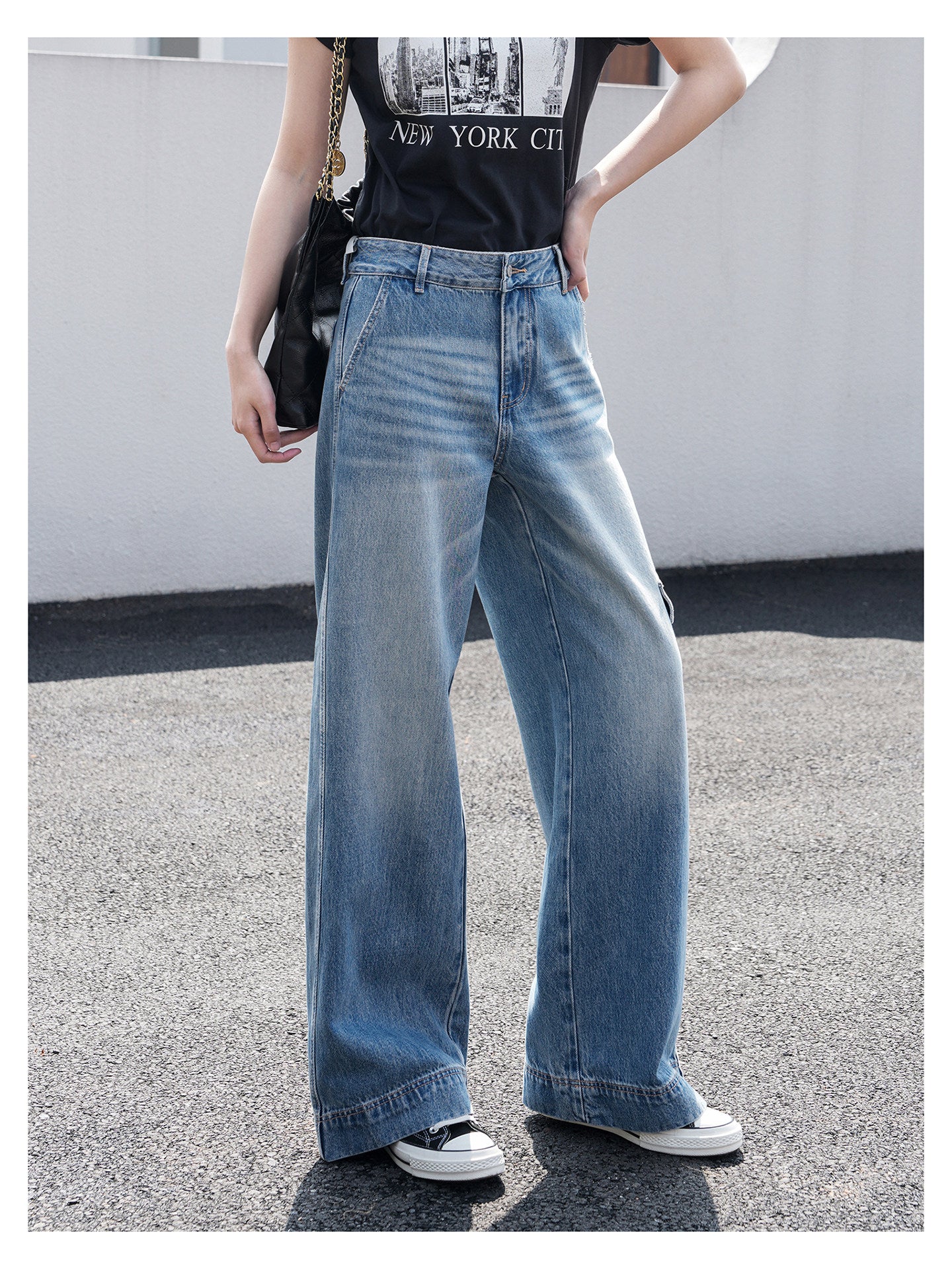 Cargo Straight Zipper Pockets Jeans