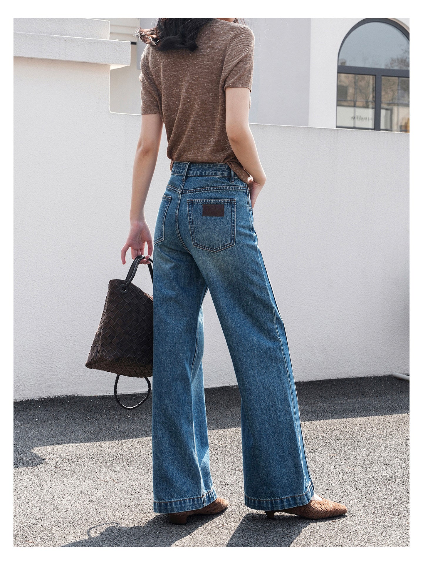 Non-Stretch Slight Flare Straight Jeans