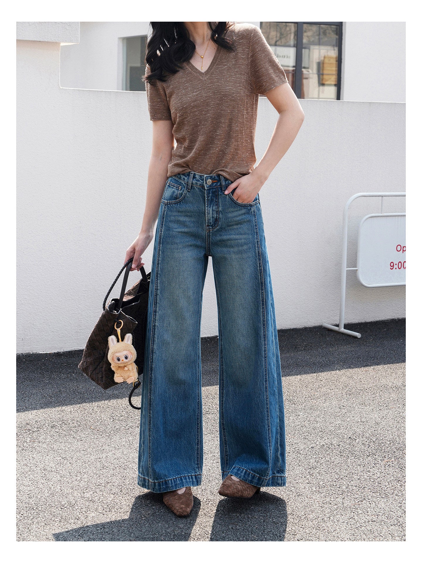 Non-Stretch Slight Flare Straight Jeans