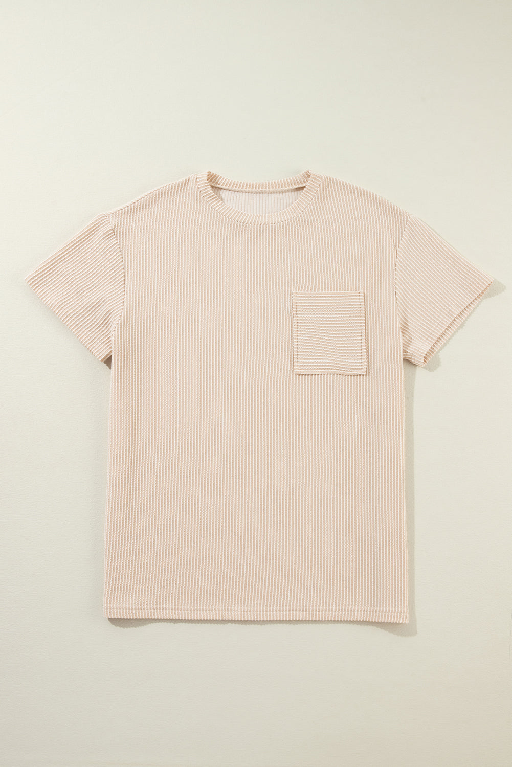 Corded Knit Pocketed Loose Fit T Shirt