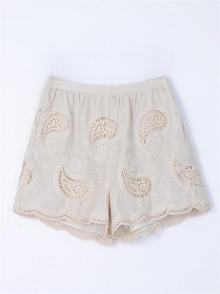 Paisley Embroidered Elyet Shorts
