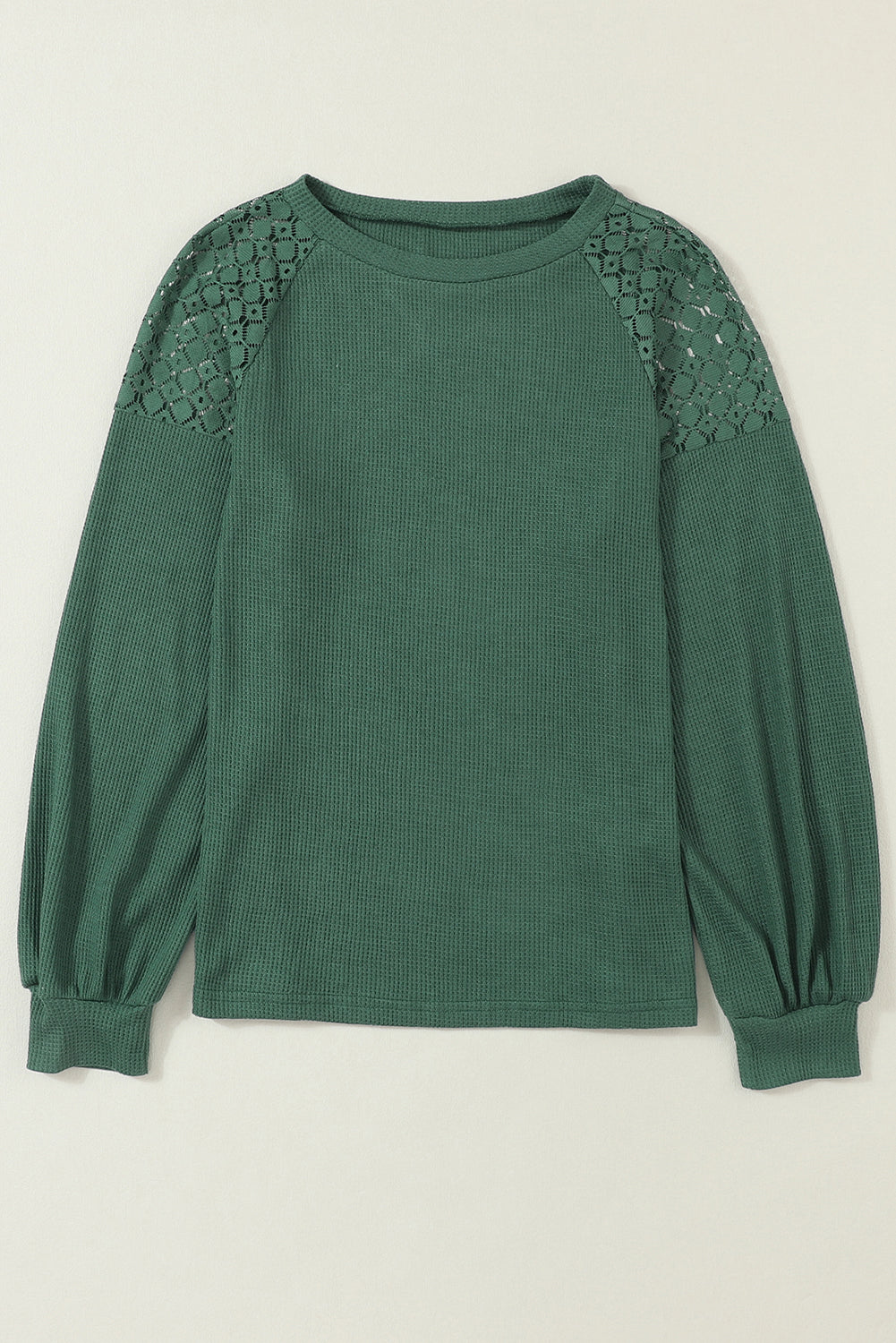 Lace Long Sleeve Textured Pullover